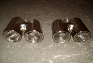 EDELSTAHL ENDROHRE 4 x 80 von SSE für PORSCHE 911 997 DOPPELROHRE mit ADAPTER - Bild 1 von 2