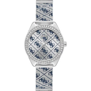 OROLOGIO GUESS Claudia W1279L1 watch ACCIAO argento e blu DONNA 36 MM LOGO - Foto 1 di 1