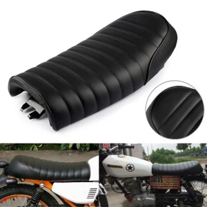Motorrad Sattel Sitzbank Seat Cushion Schwarz Für Honda Suzuki Yamaha Cafe Racer - Picture 1 of 8