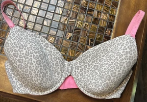 34DD Cheetah Cotton Underwire VICTORIA'S SECRET Lightly Lined T-Shirt Bra - Picture 1 of 5