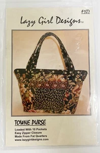 Lazy Girl Designs TOWNE PURSE Sewing Pattern #107 Handbag Bag Joan Hawley ©2000 - Picture 1 of 3