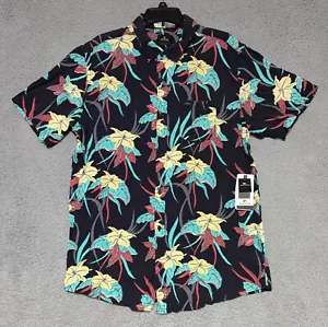 NEW Rip Curl Pacific Rinse Button Up Short Sleeve Shirt Mens L Hawaiian Floral - Picture 1 of 7