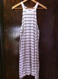COTTON ON WHITE/BLACK STRIPE HIGH NECK DRESS SIZE: M BNWT - Picture 1 of 4