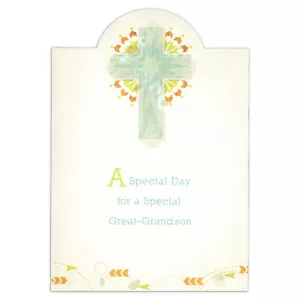 Special FIRST COMMUNION Card FOR GREAT-GRANDSON, Cross by DaySpring + Envelope - Picture 1 of 5