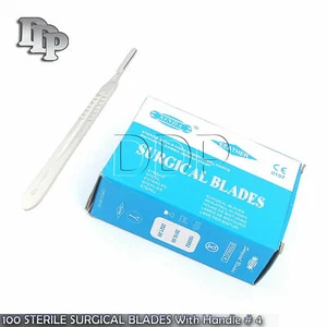 (Lote de 100) hojas de bisturí #23 con mango de metal #4 adecuado para dermaplaning - Imagen 1 de 3