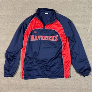Mavericks 1/4 zip sweater Blue and Red Pullover number 2 Medium [m257] - Picture 1 of 9