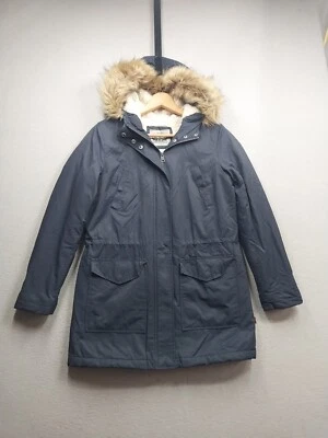 Chaqueta Parka LEVI STRAUSS Mujer Pequeña Azul Cremallera A Presión Imitación Piel Capucha Forro Sherpa Foto 1 de 4