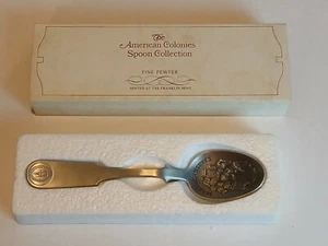 The Franklin Mint The American Colonies Pewter Spoon Massachusetts - Picture 1 of 4