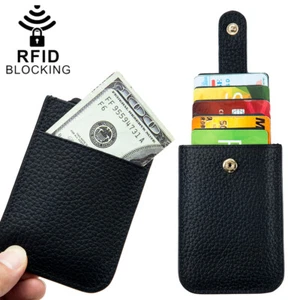 Men Front Pocket Minimalist Leather Slim Wallet RFID Blocking Credit Card Holder - Picture 1 of 32