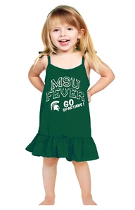 NCAA Michigan State Spartans Girls Infant Strappy Dress, 3-6 months, Green - NEW - Picture 1 of 1