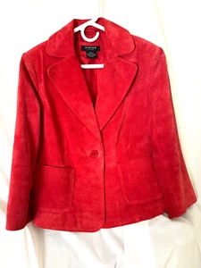 Cranberry Red suede women's blazer/jacket Medium. - Picture 1 of 8
