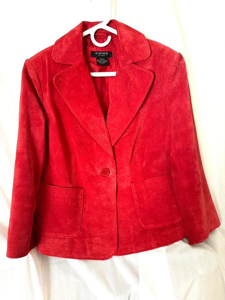 Cranberry Red suede women's blazer/jacket Medium. - Image 1 of 4