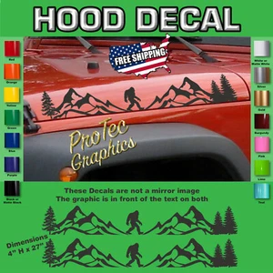 Hood Vinyl Decal Graphics Fits Jeep Wrangler - SH-271 - (Big Foot) - Picture 1 of 3