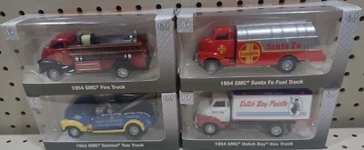 4 PACK 1/48 1:48 Scale 1954 GMC Cab-Over Trucks - Tow, Tank, Fire, Box - NEW - Image 1 of 4