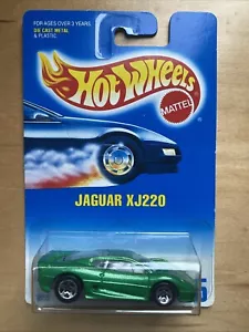 Hot Wheels - 1991 Jaguar XJ220 #445 -Green Metal flake - Five Spoke - New - Picture 1 of 5