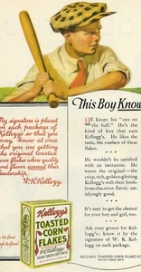 1919 Vintage Sand Lot Baseball Kellogg's Toasted Corn Flakes Print Ad  Art Deco - Picture 1 of 2