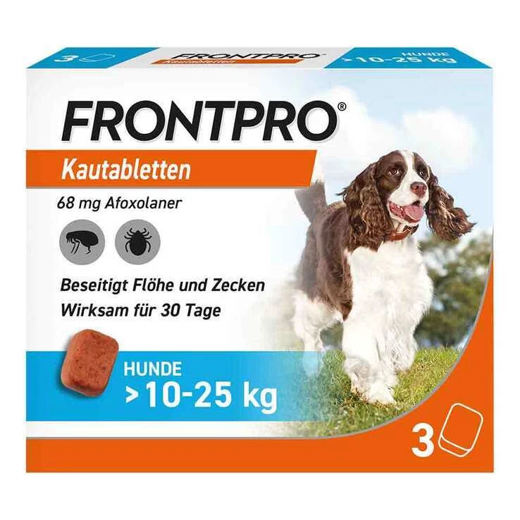 FRONTPRO 68 mg Kautabletten für Hunde 10 - 25 kg · 3 St · PZN 18654297 8023204