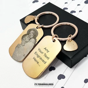 Llavero Personalizado Grabado Personalizado Imagen Tu Foto Llavero Regalo Corazón Amor - Imagen 1 de 11