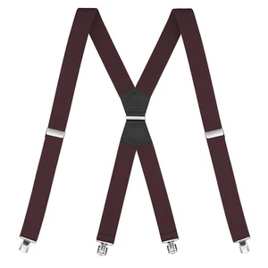 Buyless Fashion Suspenders Mens - 48" Elastic Adjustable Straps 1 1/4" - X Shape - Picture 1 of 91