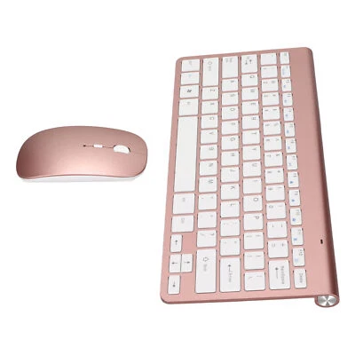(Rose Gold) Wireless Keyboard Mouse Combo 2.4G Wireless 78 Keys Slim - Image 1 of 4