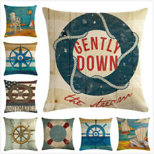 18x18" Nautical Sailing Compass Throw Pillow Case Decorative Linen Cushion Cover