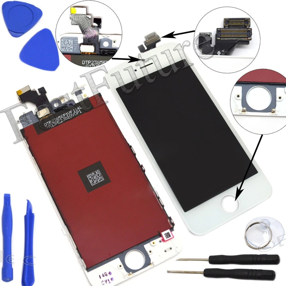 LCD Touch Screen Display Digitizer Assembly Replacement for iPhone 5 White Black - Image 1 of 1