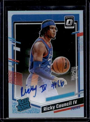 2023-24 Donruss Optic Ricky Council IV Rated Rookie Holo RC Auto #285 76ers - Image 1 of 2