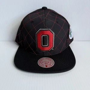 NWT Ohio State Buckeyes Mitchell & Ness Black Red Quilted Snapback Hat Cap - Picture 1 of 6