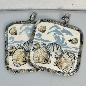 Muscheln Delfine Ofen Topf Halter 2 Stück Set Küche Deko Maritim Strand Küste - Bild 1 von 4