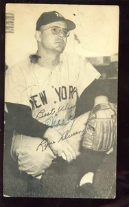 1958 J.D. McCarthy Baseball Postcard Ryne Duren New York Yankees Autographed - Picture 1 of 2