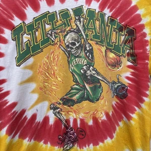 Camiseta azul líquido de baloncesto Grateful Dead Lituania 1996 vintage 2XL hecha en EE. UU. - Imagen 1 de 24