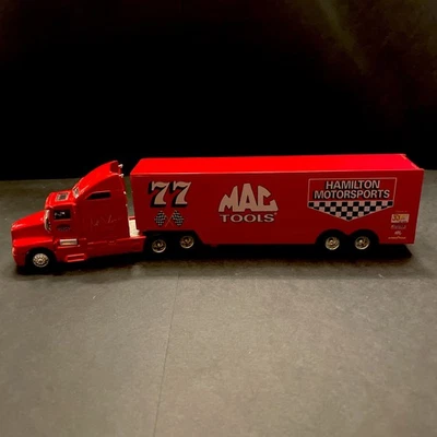 Remolque tractor Jeff Sheppard Mac Tools Racing #77 banco de monedas fundido a presión 1:64 Foto 1 de 4