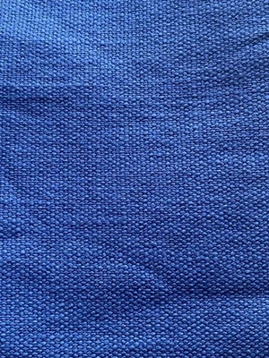 SCALAMANDRE 35% LINEN 65% COTTON BLEND DECOR UPHOLSTERY FABRIC SOLID COBALT BLUE - Image 1 of 4
