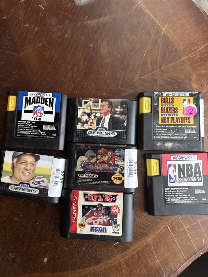 Lot Of 7 Sega Genesis Sports Games Cartridges Only  - Image 1 of 4