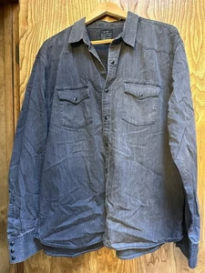 Men’s Lucky Brand Black Label Black Pearl Buttons Size XL - Picture 1 of 7