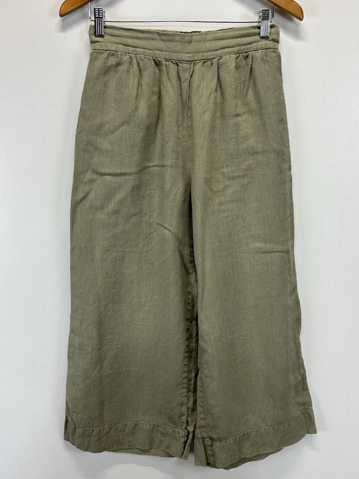 Pantalones cortos Lou & Grey de lino de pierna ancha talla mediana para mujer verde salvia  Foto 1 de 4