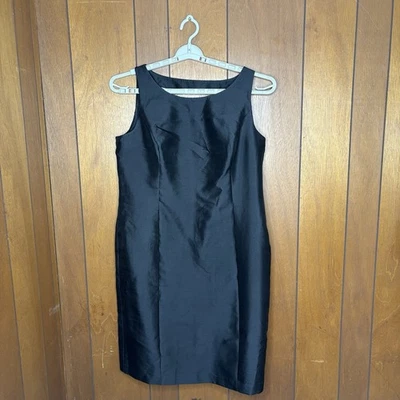 Talbots Dress Women 16 Black Silk Blend Sheath Classic Minimalist Elegant Party - Image 1 of 4