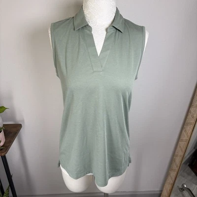 Lands End Mujer Performance Piqué Polo Lily Pad Verde PR/Muestra Nuevo Sin Etiquetas Talla S 6-8 Foto 1 de 4
