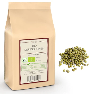 KAMELUR® (7,40 EUR/kg) 2,5 kg di fagioli mungo BIO essiccati, fagioli mung BIO (mung fagioli)