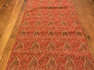 Pottery Barn Red Paisley Tapestry 100% Cotton Table Runner 18” X 70” NWOT - Picture 1 of 5