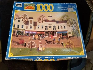 Rompecabezas Hometown America Downtown 1000 piezas 1991 nueva caja dañada 9200 - Imagen 1 de 2