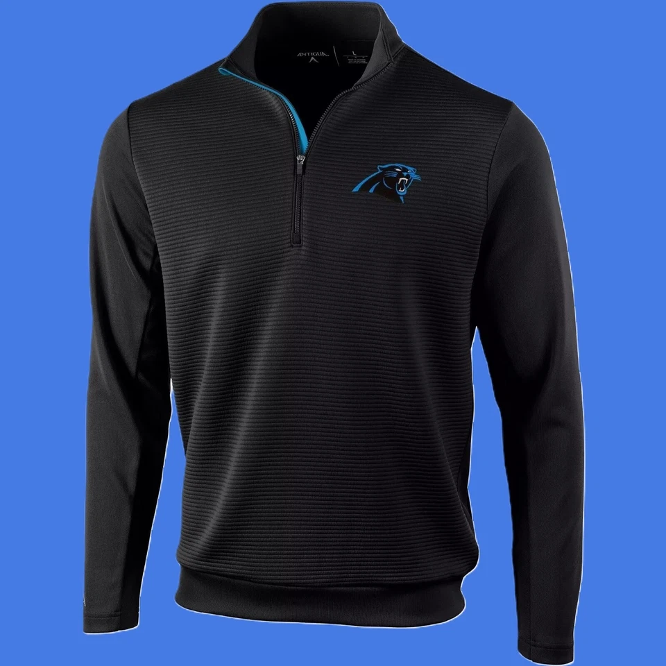 Pullover Carolina Panthers Antigua Vanquish para hombre con cremallera de cuarto - Nuevo Foto 1 de 1