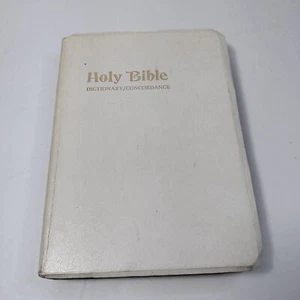 Holy Bible KJV Dictionary/Concordance Collins Red Letter Edition White - Imagen 1 de 19