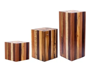 Mesa Auxiliar Mesita Baja Madera de Combustible Taburete Bloque Macizo Estable - Imagen 1 de 15