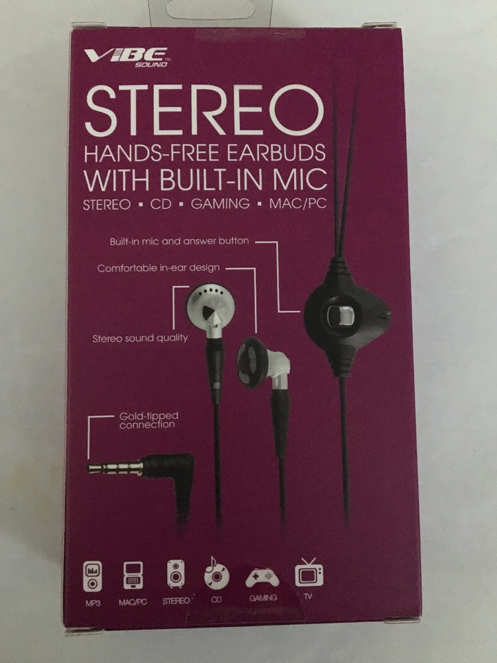 Vibe Hands free Stereo Earbuds With Built In Mic - Image 1 of 4