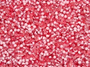 "Erdbeeren und Sahne" 4 mm 2 Ton Crackle Glasperlen - Bild 1 von 1