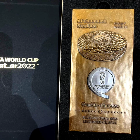 Canada Vs Morocco Match 42 date 1-12-2022, FIFA World Cup Qatar VIP Gift Plaque Cover