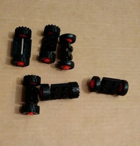 Lego 6x 122c01 Achse 2x2 flach 3461 3139 Reifen Rad vintage 70er Jahre schwarz - Bild 1 von 7
