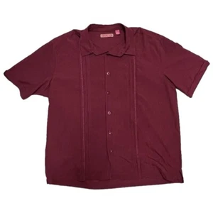 Camisa informal con botones XXL borgoña de HAVANERA Co para hombre - Imagen 1 de 11