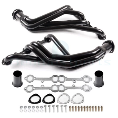 For GMT C/K 5.0L 5.7L SBC 84-91 Long Tube Exhaust Header Manifold Black Painted - Image 1 of 4